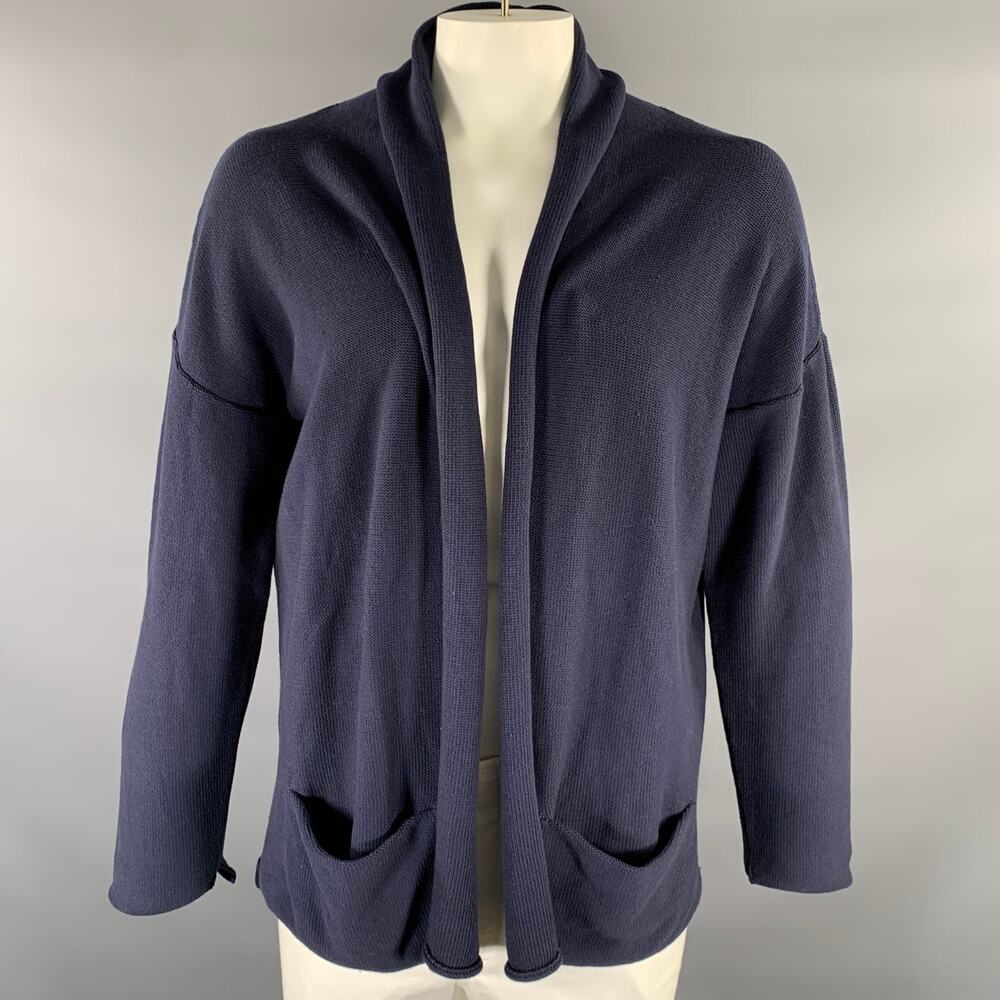 JOHN ELLIOTT Size XL Navy Knit Cotton Cape Cardigan